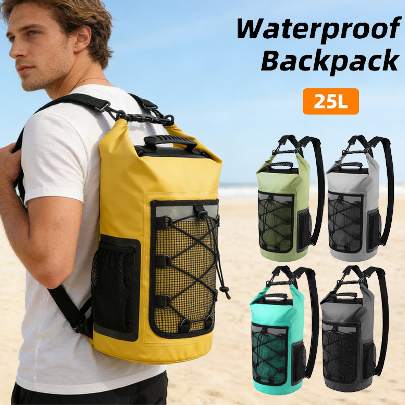 Dry Bag Roll Top - 25л водонепроницаемый рюкзак для плавания, пляжа,